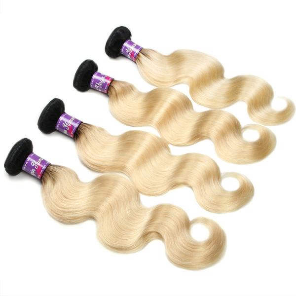 1b 613 two tone hair ombre hair weaves dark root blonde weave virgin brazilian