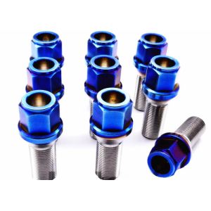 China Custom M6 M10 Titanium Wheel Bolt LUG Ball collar Bolt Gr2 Gr5 TA2 TC4 Anodized on sale