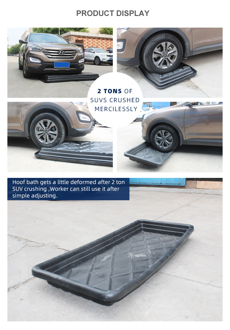 350L PE Hoof Footbath For Cattle Hoof Disinfection With Drain And 2800mm Length