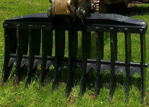 Metal Excavator Root Rake For Hitachi Attachment Brush Rake