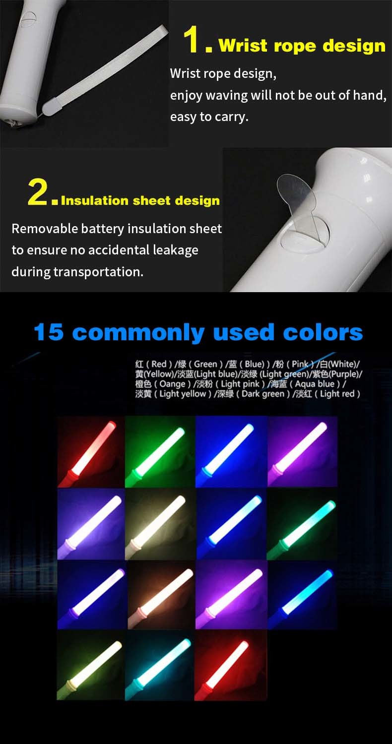 Factory Oem Customized Led Flashing Stick Lighting Up Glowing Stick For Concert Fans Club