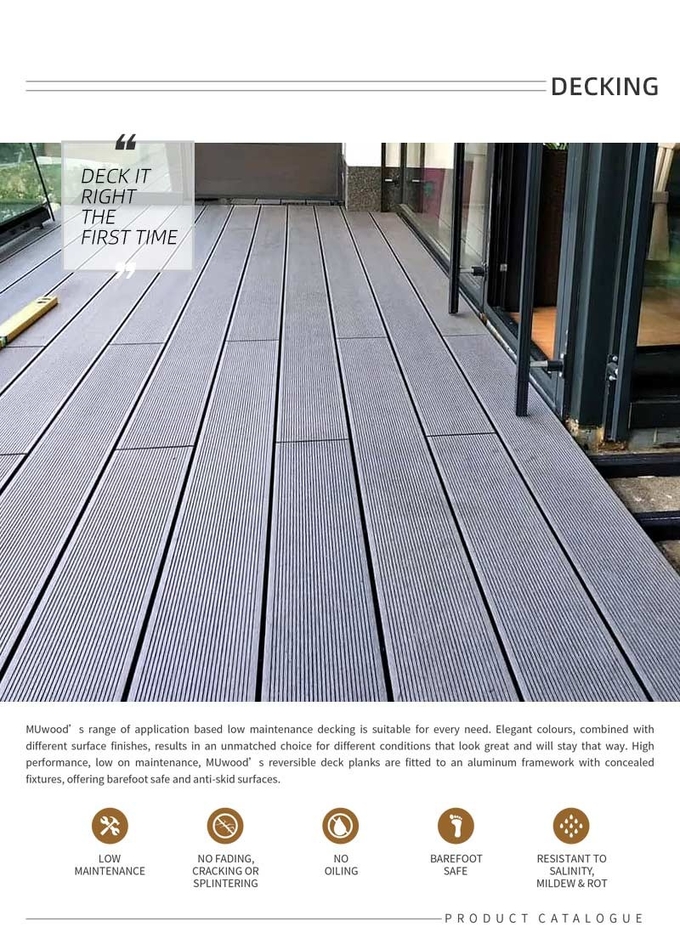 Engineered WPC Floor Tile Outdoor Composite WPC Decking Manufacturer