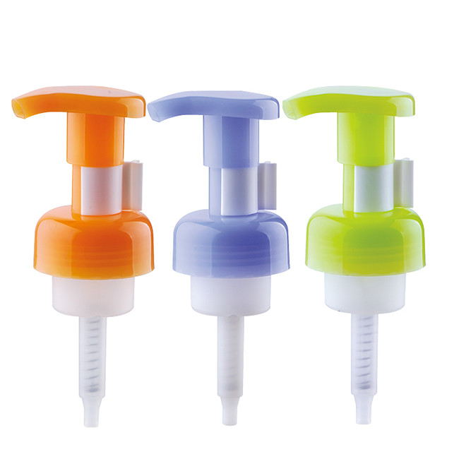 Hand Soap Pink Foam Dispenser Bottle 42mm Foam Pump With Clip Lock