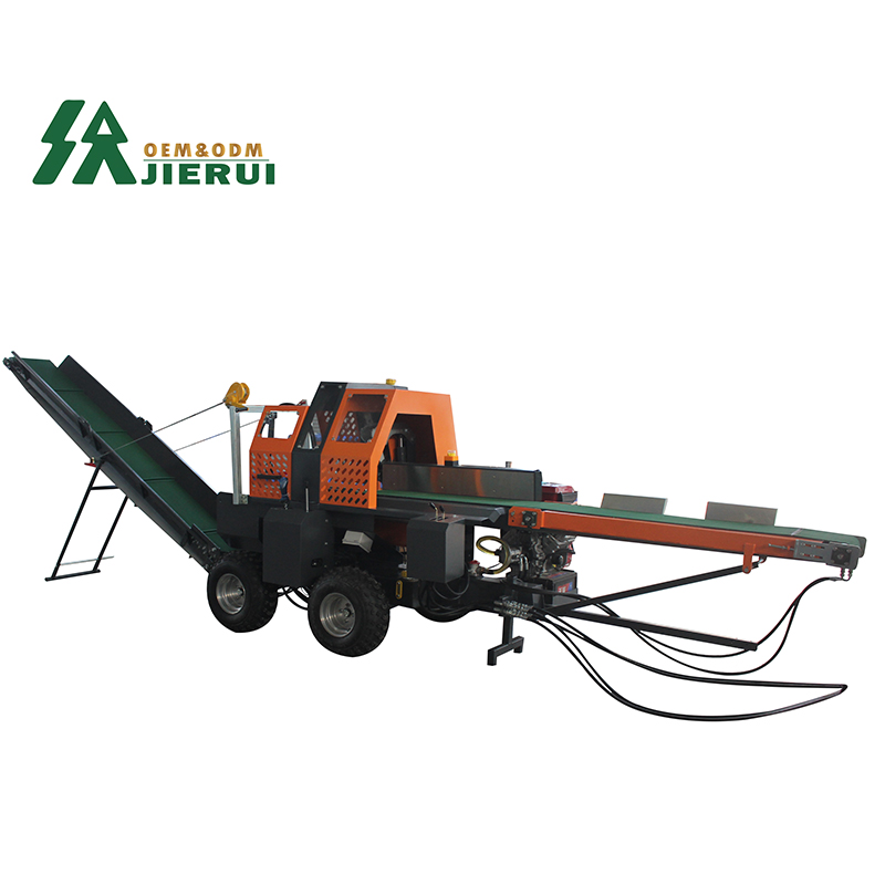 JIERUI 500mm Speed Firewood Processor 30T Wood Chipper Log Splitter for Log Splitting