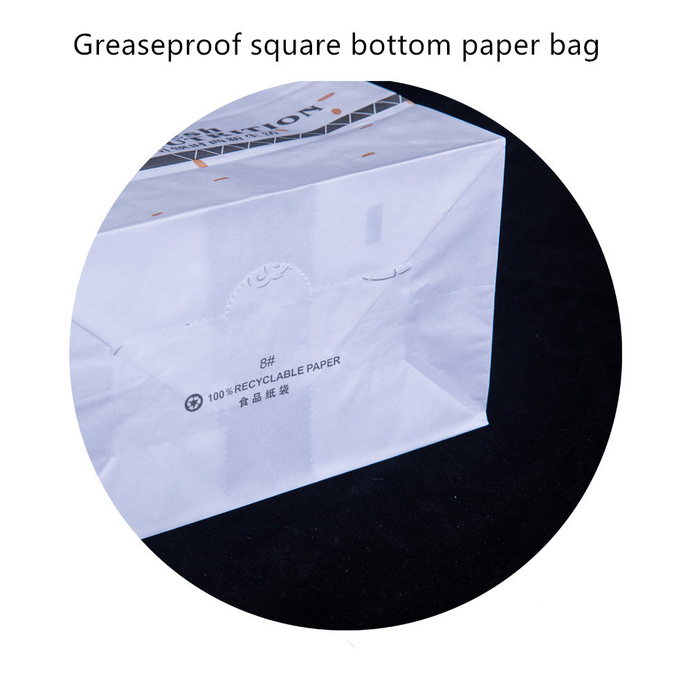 Eco Friendly High Toughness Bakery Paper Bag With Thumb Cut