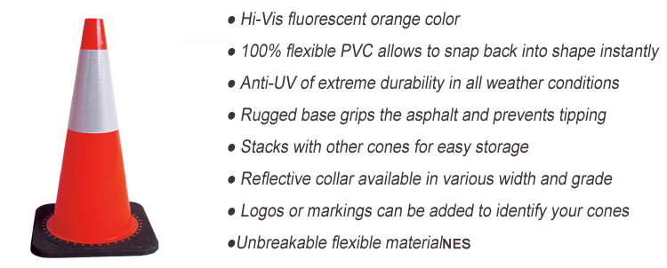 PVC Road Safety Cones Orange Highway Construction Cones Customized