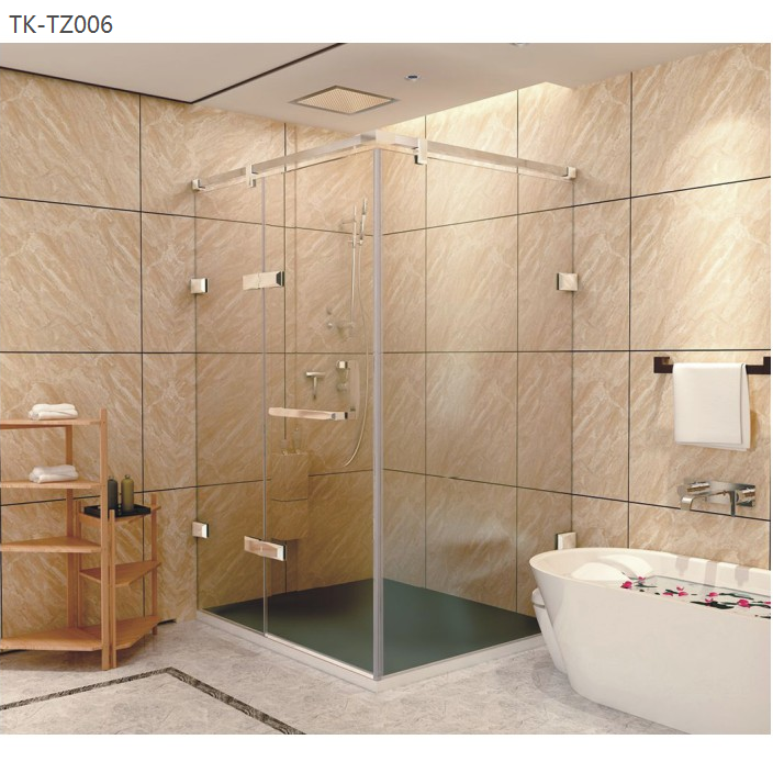 Hotel Bathroom Essential Modern SS304 Mirrored Sliding Shower Door for Renovation