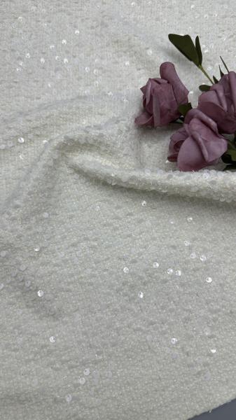 Leafy Sequin Embroidered Lace Fabric Wedding Occasion Fabric Luxury Elegant