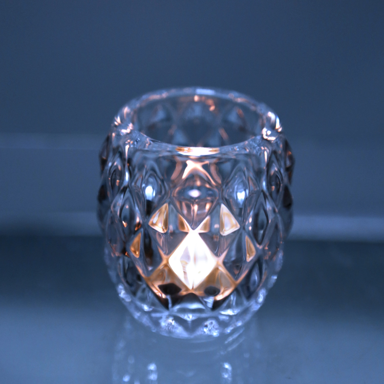 Clear Rhombus Candle Holder Tealight Set for party wedding decoration