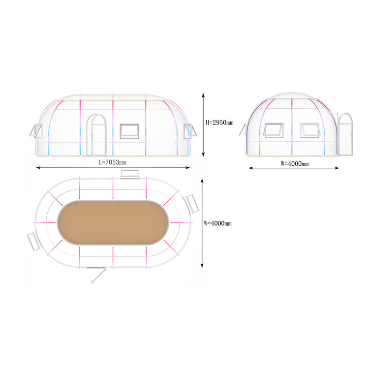 Insulated Garden Igloo Tent Outdoor PC Polycarbonate Hotel Bubble Tents