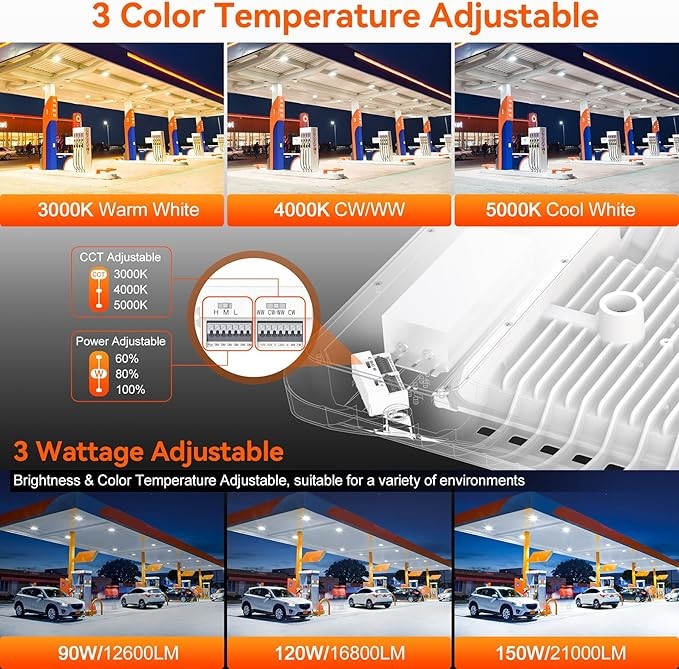 20W-100W LED Garage Canopy Lights / Aluminum LED Gas Station Light