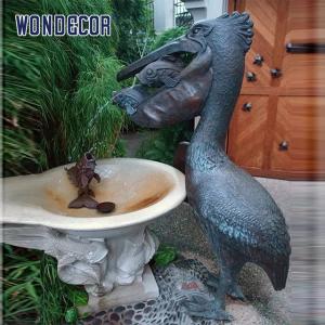  Outdoor Garden Water Fountain Sculpture Bronze Animal Pelican Decoration Manufactures
