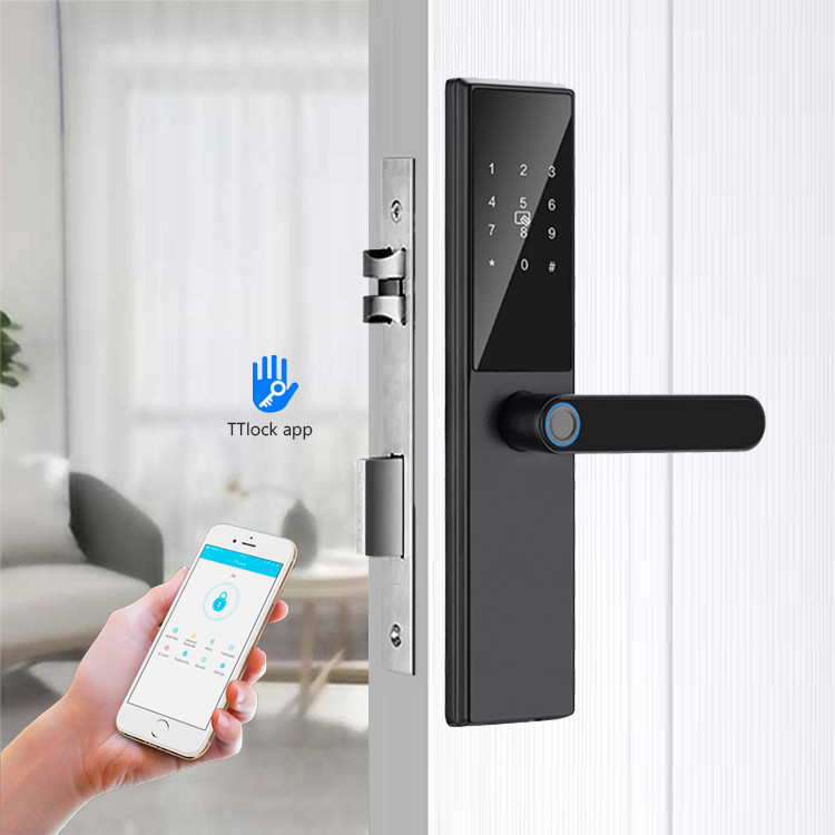 6 in 1 Multiple Functions Home Security Smart Fingerprint Door Lock with TTlock App