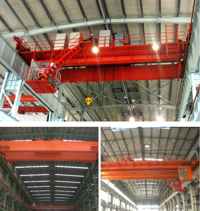 Double Girder Workshop Overhead Crane / Steel Double Hook Bridge Crane