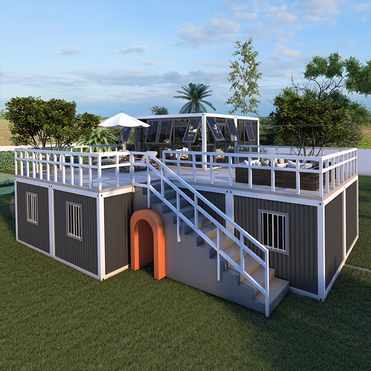 BOX SPACE Luxury Modern Prefabricated Steel And Sandwich Panel Mobile Home Flat Pack Container House