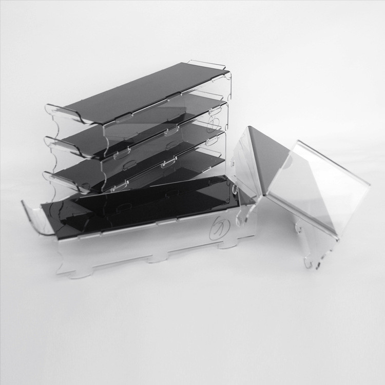Slanted Acrylic Makeup Rack for Cosmetics Compartment Plexiglass Lipstick Display Stand