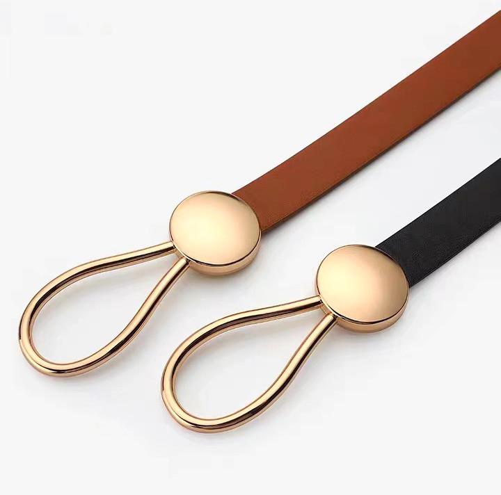 1.8CM Women's Fashion Leather Belts With Rabbit Ear Shape Metal