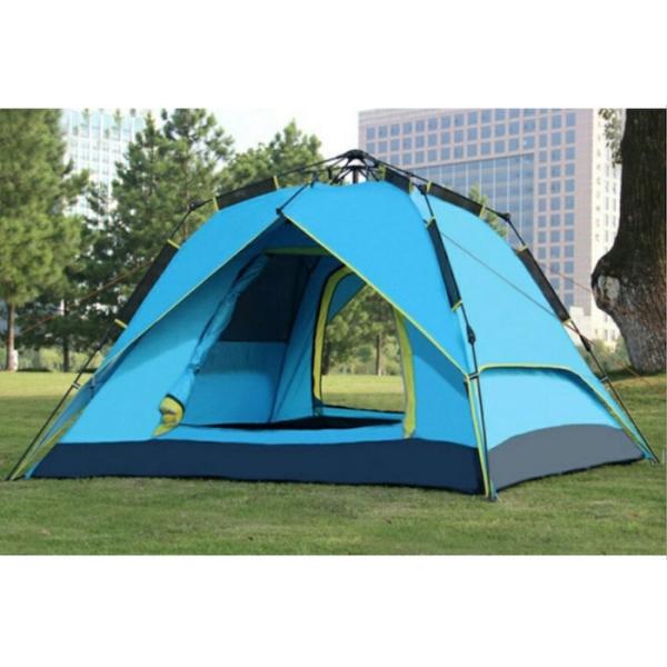 Quality Fast Auto-Opening Fibreglass Frame Outdoor Camping Tents with Waterproof and Sunproof 190T Polyester Fabric for 3-4 Person for sale