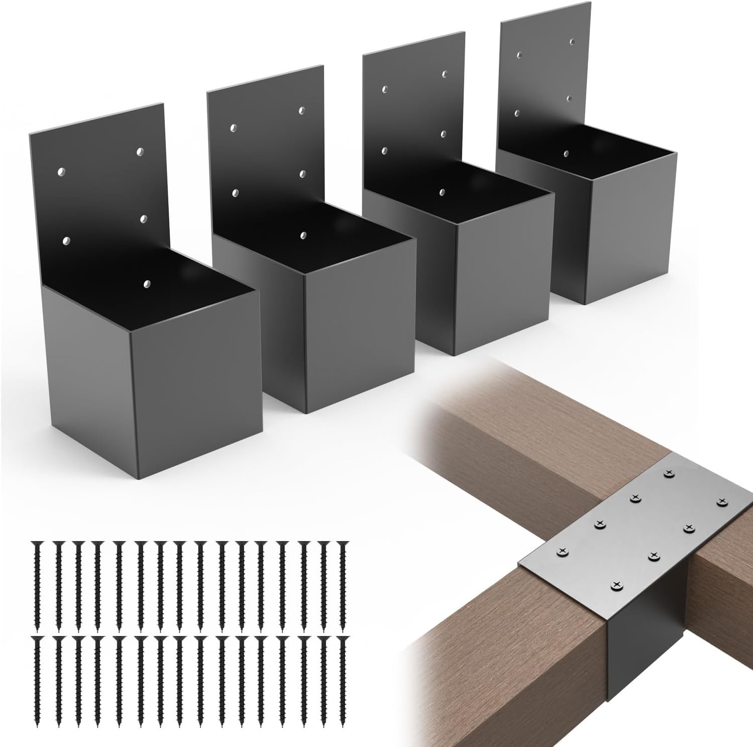 Full Modern Pergola Bracket Set Wood Post Base Kit With Steel Brackets Modular Sizing Pergola Bracket Kits