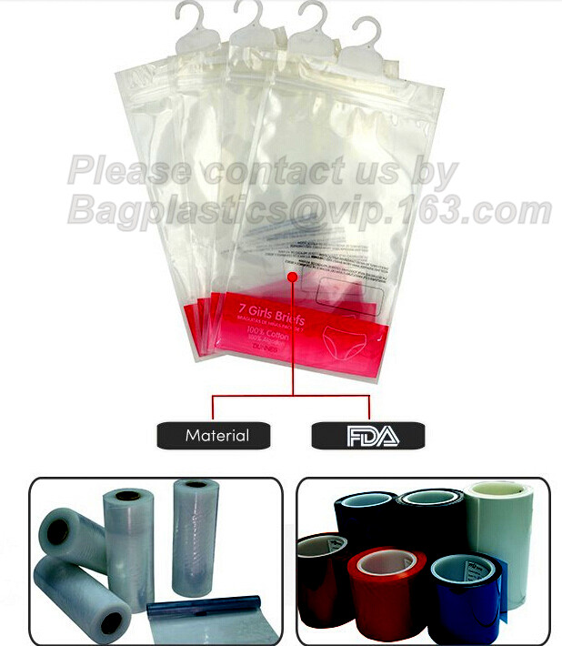 hanger bag with zip lock on the top,Frosted Zip lockk bag EVA PVC hanger bag for clothes, EVA frost drawstring bag, Froste