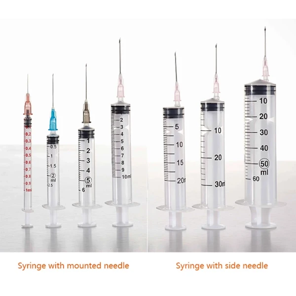 CE approved medical 1ml 3ml 5ml 10ml 20ml 60ml plastic luer lock slip disposable syringe with needle