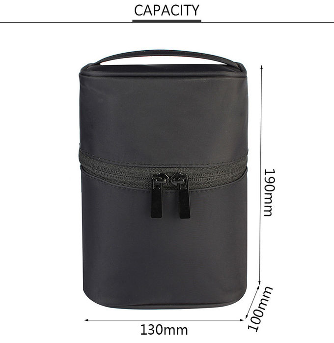 Professional Custom Pure Color Black Ladies Toiletry Bag Case Waterproof