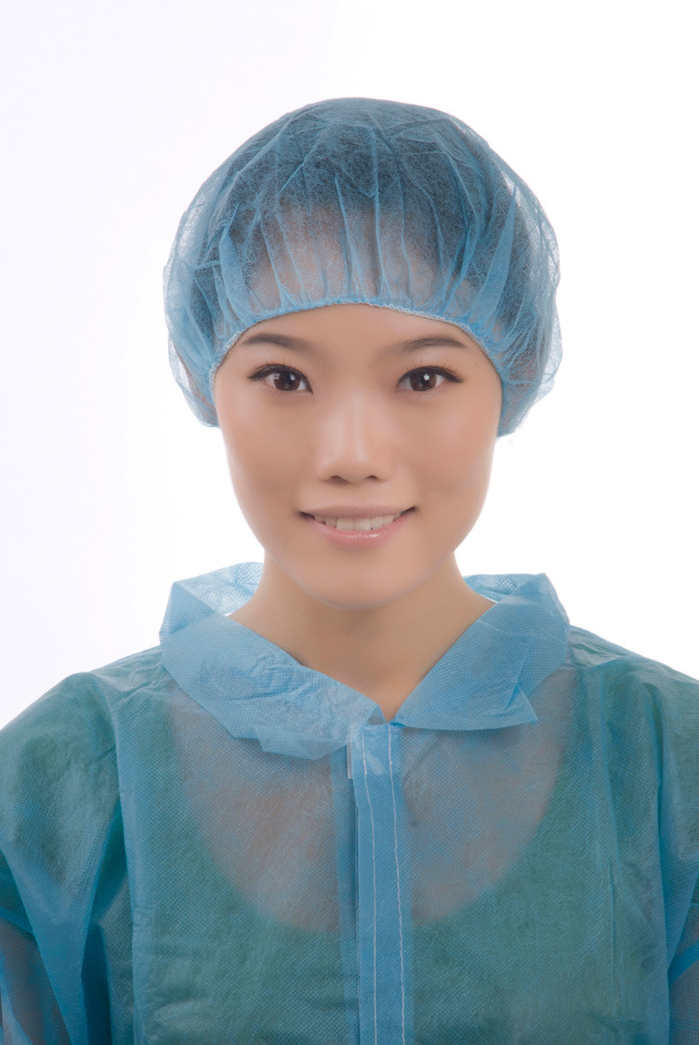 Disposable Medical Non Woven Bouffant Cap Bouffant Head Cover Surgical Doctor Nurse Hat With Single Elastic