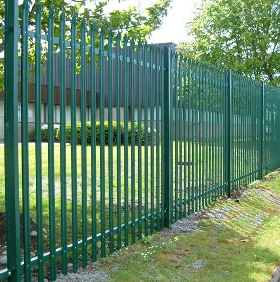 Various Heights Available Odm Steel Palisade Fencing Security Splayed Triple Spike