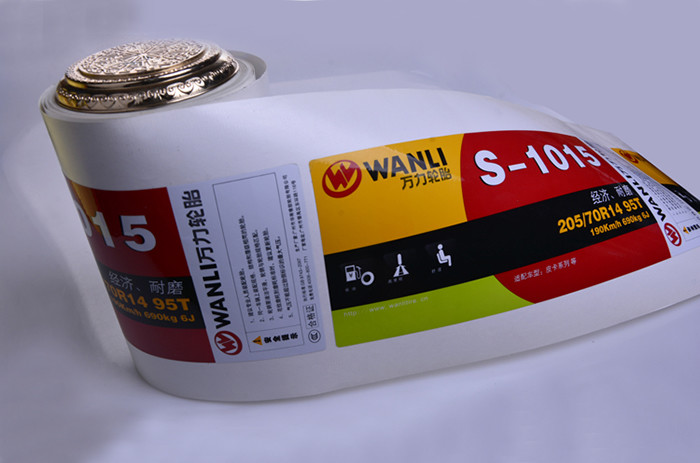 Super strong adhesive heat resistant rubber tyre sticker printing custom