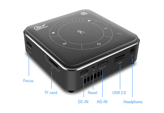 1Promise 65 Lumens DLP 4k Mini Smart Proyector BT 4.2 Android 9.0