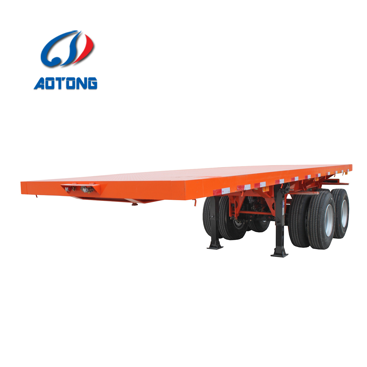 Japan Market Semi Truck Flatbed Trailer with 80T Max Payload and Hydraulic Ladder