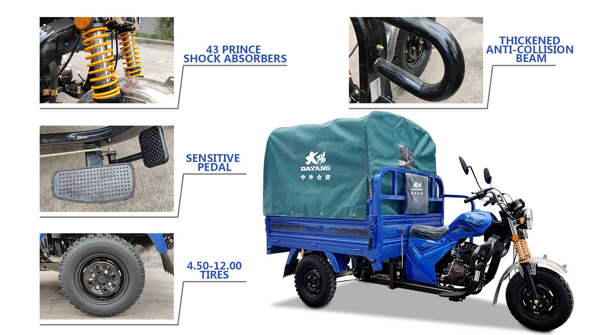 150cc Full Float Rear Axle Cargo Tricycle for Adult in Nigeria Philippines and Taxi Market