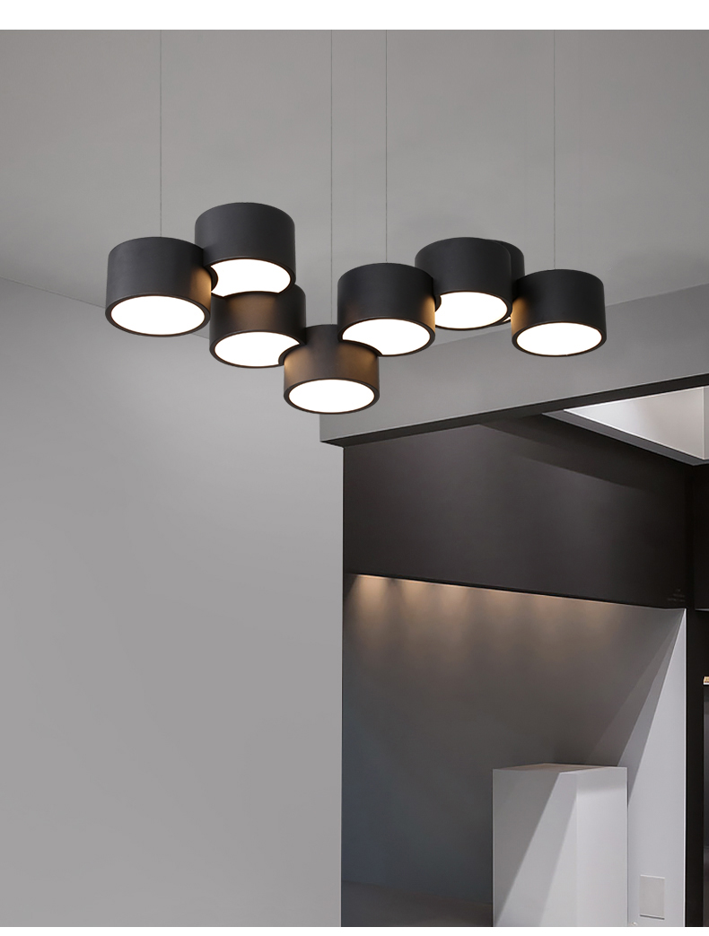 Modern Simple circular Chandelier Dining Room Kitchen Living Room white Chandelier (WH-MI-396)