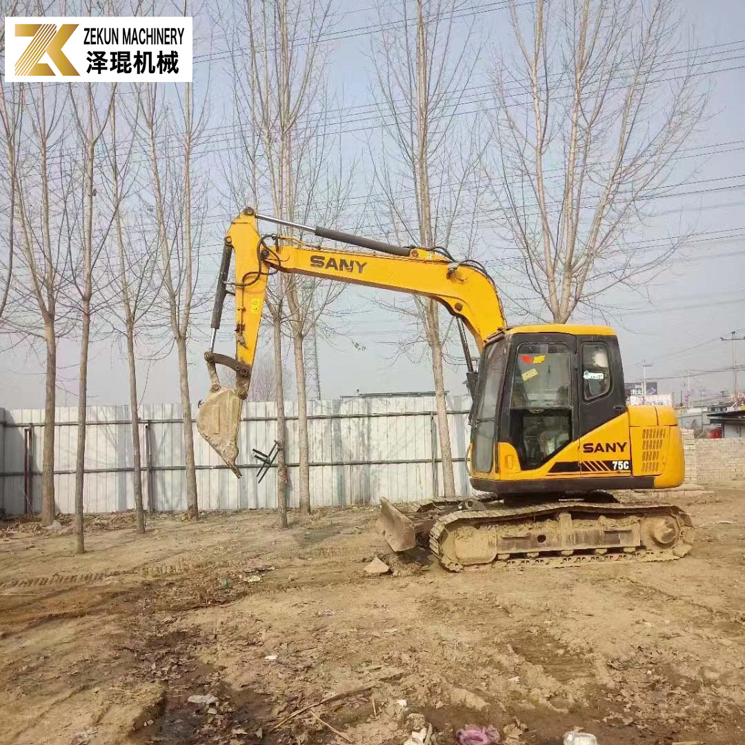 Original Painted 7T Sany 75 Excavator SY75C-9 SY75C PRO Secondhand Digger