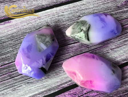 Custom Organic Gemstone Soap Handmade Rocks BATH Soap Natural Aloe Vera