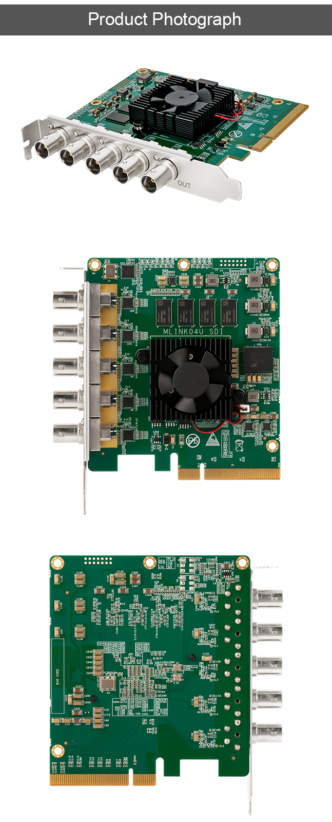 4Kp60 Live Streaming Capture Card With 4 Channels 12G-SDI Input And 1 Ch 12G-SDI Output