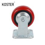 Customized Request Heavy Duty Flat Fixed Type Iron PU/PVC Caster Wheel with
