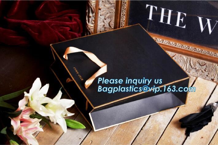 Flower carrier bag with different color customized pot plants kraft paper bag with handle,stamping logo fancy paper flow