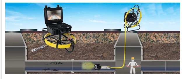 145° Angle Drain Sewer Pipe Inspection Camera 7inch High Accurate
