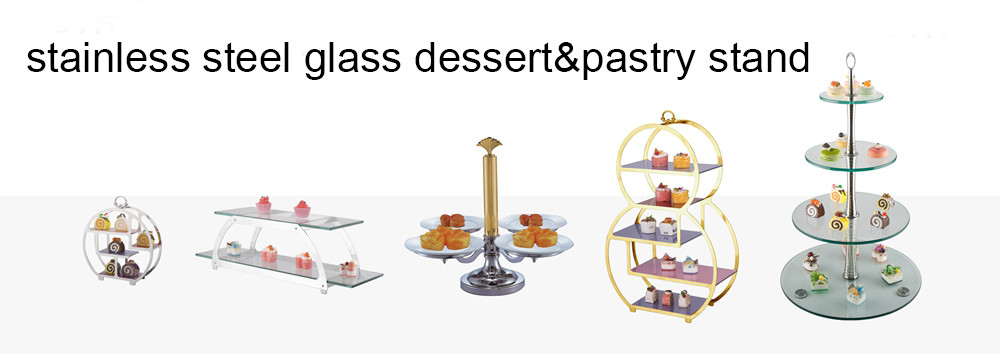 4 or 6 Container Commercial Buffet Equipment Food Display Rack Dessert Fruit Stand