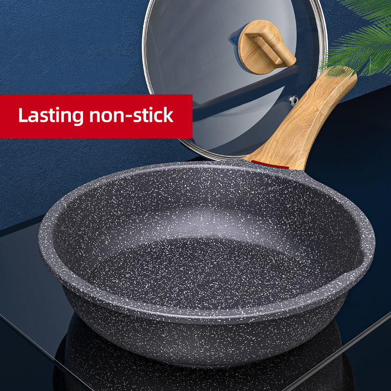 High Quality Cookware Cooking Pot Maifan Stone Flat Bottom Frypan Non Stick Induction Frying Pan