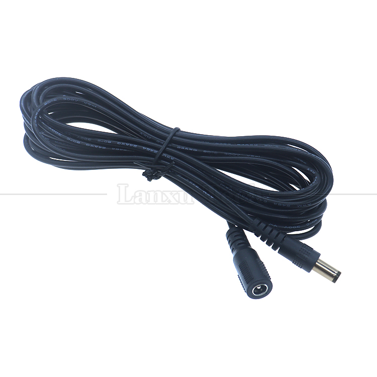 Custom 16AWG 18 20 22 24 26 28 AWG Male to Male 5.5x2.1mm 5.5x2.5mm 3.5x1.35mm 12V DC Plug Power Supply Extension Cable for CCTV