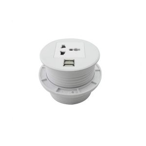  Ground Wire Round Power Socket Aluminum White Color Easy Installation Manufactures