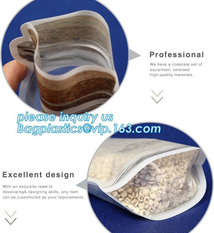 Resealable three -side sealed Aluminum Foil Zip Lock Bag/Food Moisture-proof k Pouch with Custom Logo, bagease