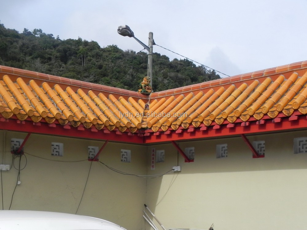 Handmade and Sintered Japanese Buddhist Temple Roof Traditional Chinese Ceramic Tiles with 1500N Compressive Strength
