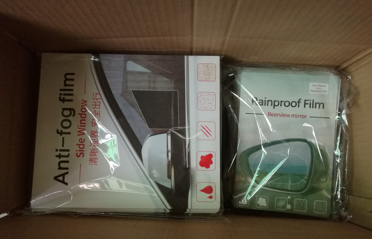 2 PCS In One Anti Rain Fog Rearview Mirror Film For Car Rear View Mirror Clear Waterproof Screen Protector