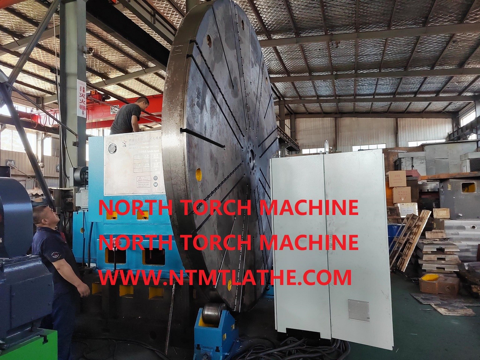 Flange Turning Facing Horizontal Lathe For Machining 5000 Mm Diameter Flywheel