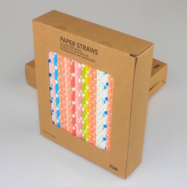 200pcs pack 6mm diameter food safe ink printing spots paper straws compostable