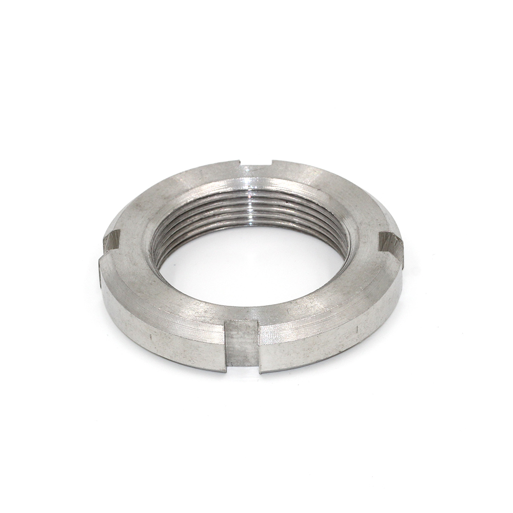 Nickel Plated 304 Stainless Steel Coarse Thread Four Slot Round Nut Grade 6.8
