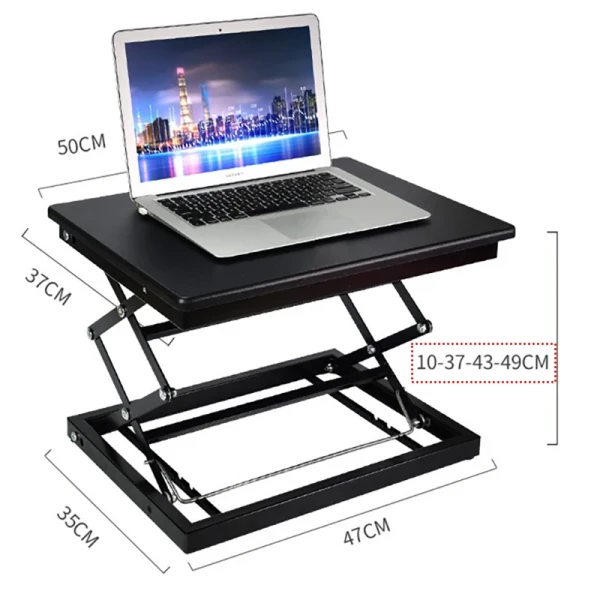 Adjustable Laptop Stand Ergonomic Riser for Collaborative Work Fully Foldable Easy Storage Fits All Sizes With Rollers No